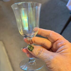 Vintage set of 4 iridescent, paneled, cordial, Sheri or aperitif glasses